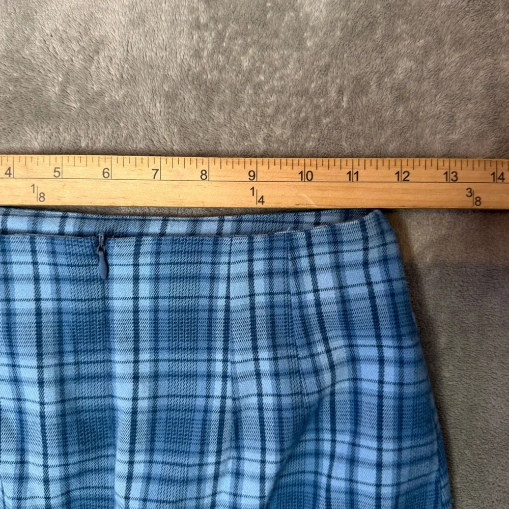 Brandy Melville Blue Plaid Cara Mini Skirt Splits Preppy Y2K Coquette‎ Clueless